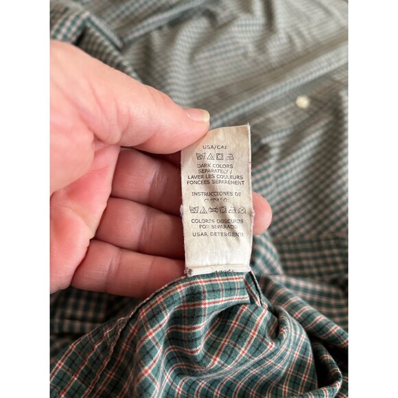 Chaps green white red plaid long sleeved button front collard shirt size 2XB - Picture 8 of 8